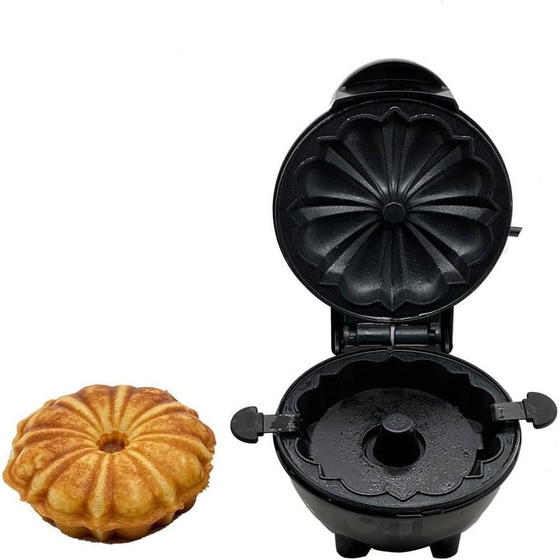 XOOMIX صانع كعك صغير صانع كعك كهربائي، تسخين سريع من الجانبين للإفطار، الحفلات، الوجبات الخفيفة، سطح غير لاصق سهل التنظيف، وردي - Image 2